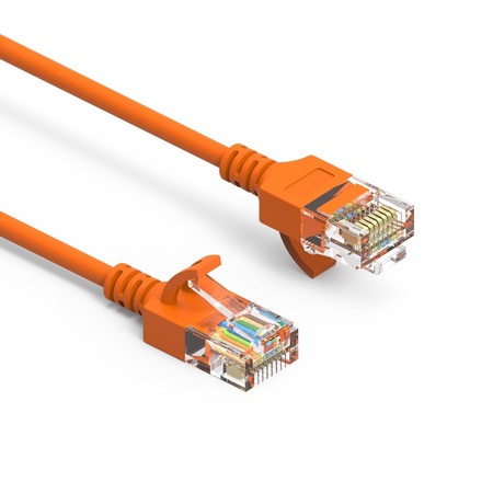 BESTLINK NETWARE CAT6A UTP Slim Ethernet Network Booted Cable 28AWG- 50ft- Orange 100267OR